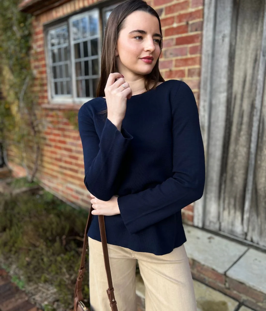 Navy Cotton Tunic Style Jumper - Image 8
