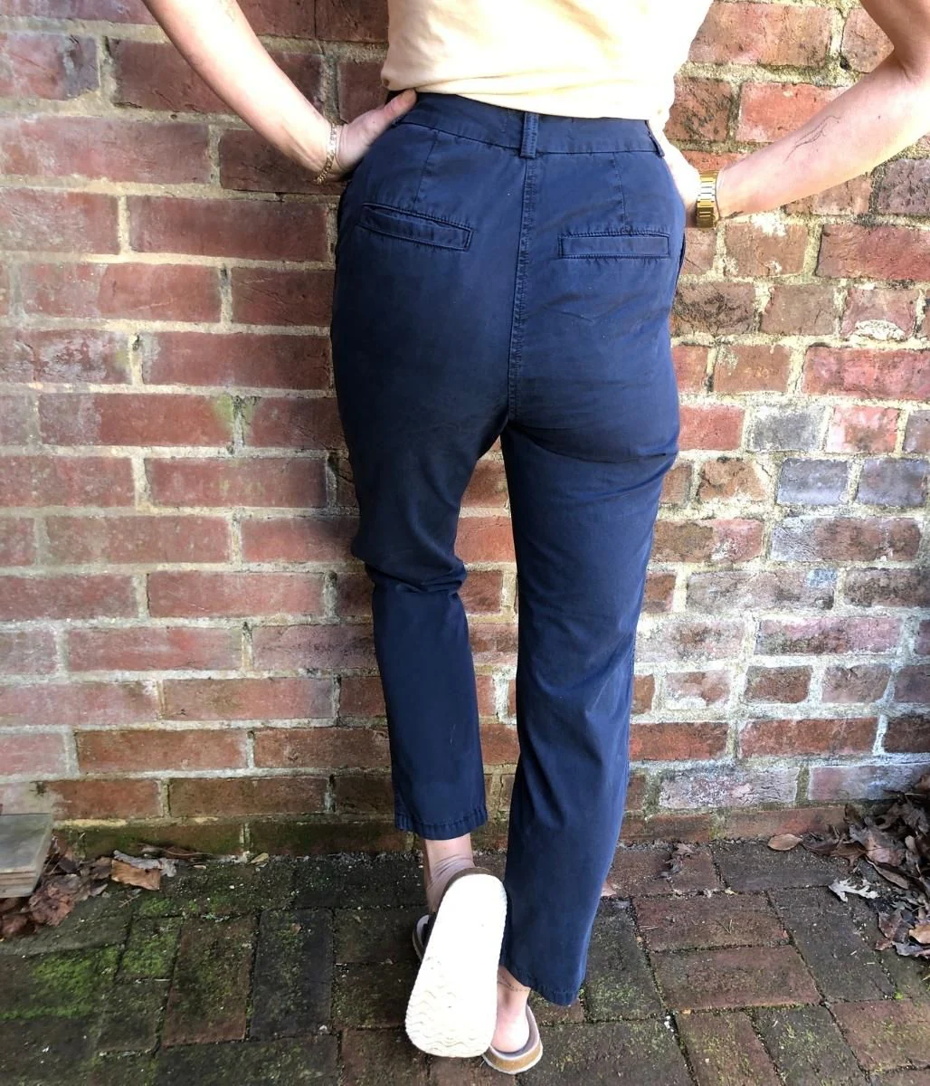 Navy Cotton Tapered Leg Chinos - Image 3