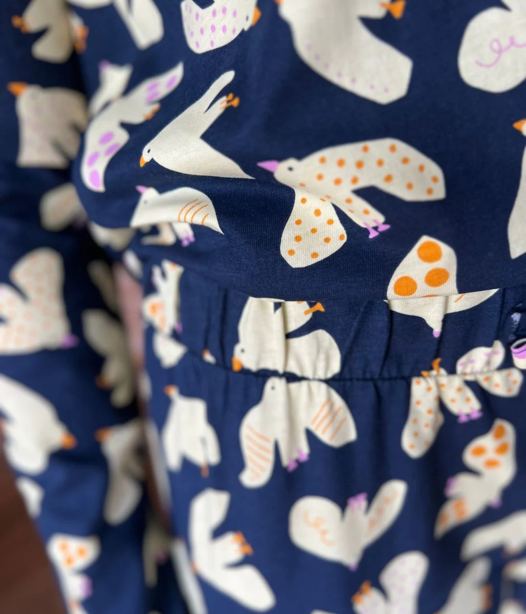Navy Dove Print Cotton Pyjama Set - Image 8
