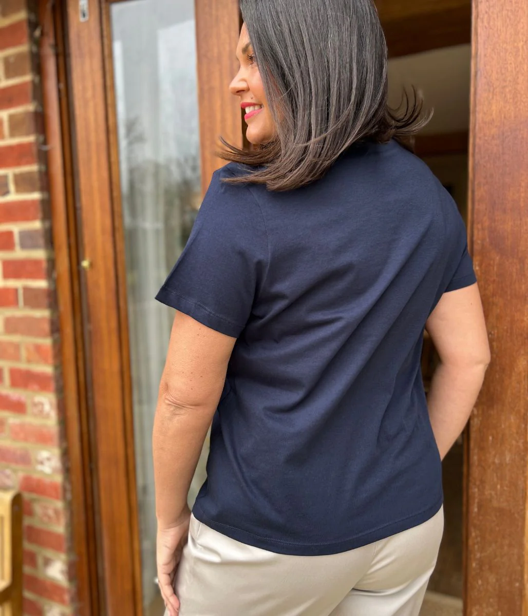 Navy Essential Cotton Tee - Image 2