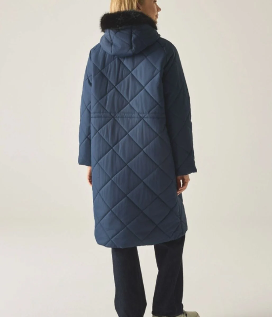 Navy Freyla Quilted Coat - Image 5