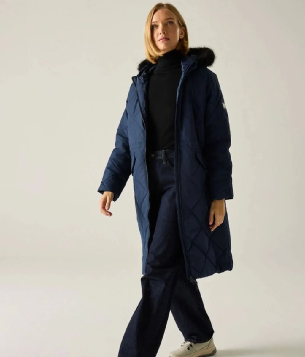 Navy Freyla Quilted Coat - Image 6