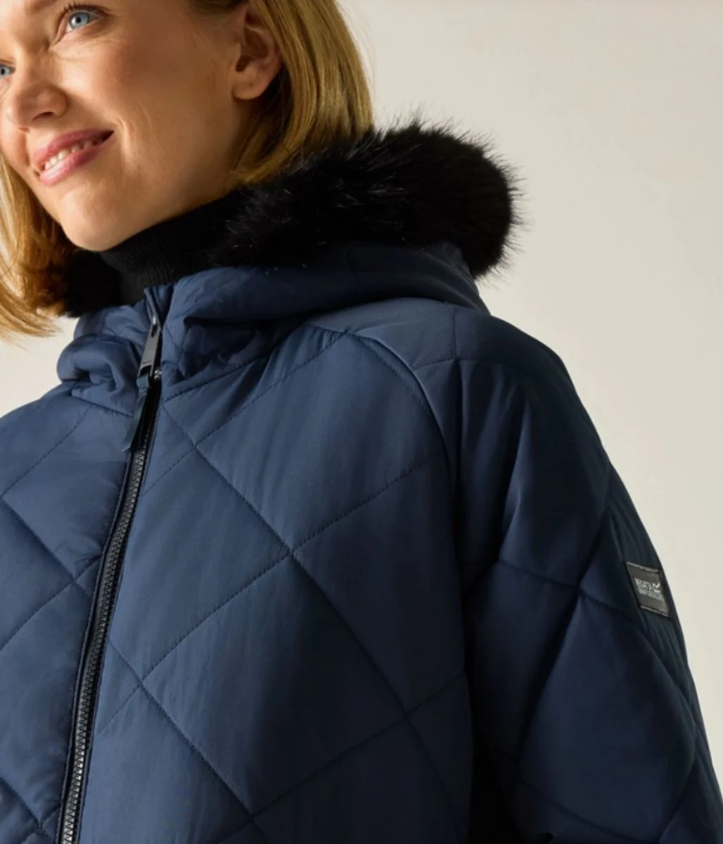 Navy Freyla Quilted Coat - Image 8