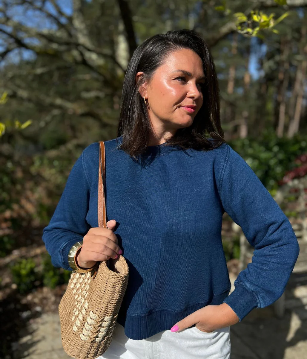 Navy Garment Dyed Sweatshirt