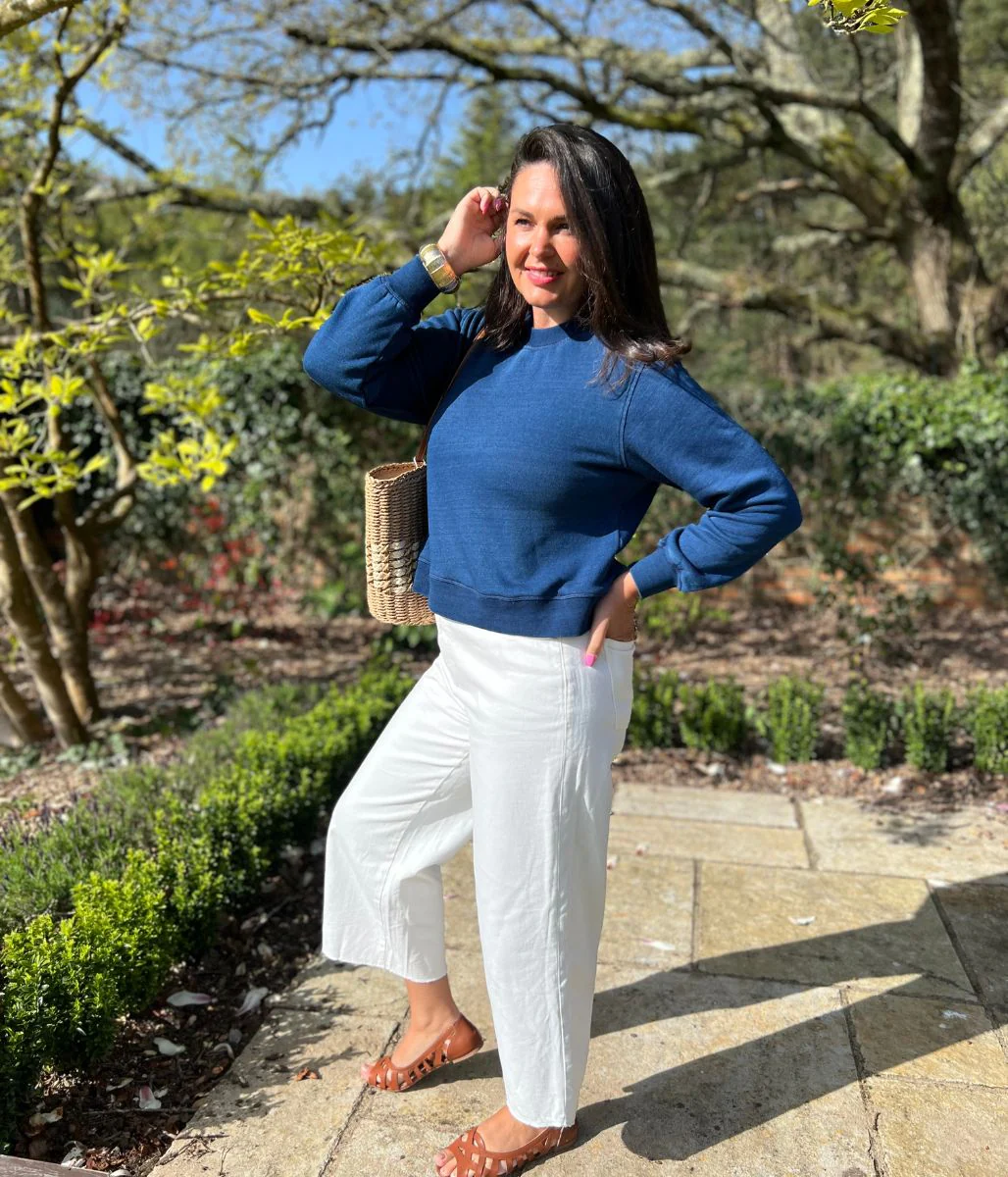 Navy Garment Dyed Sweatshirt - Image 2