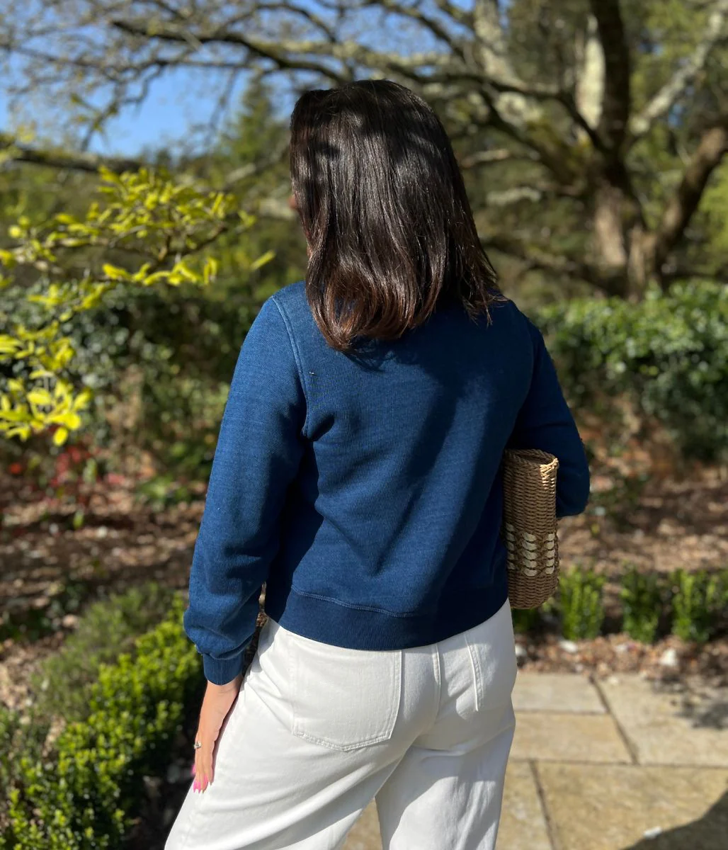 Navy Garment Dyed Sweatshirt - Image 7
