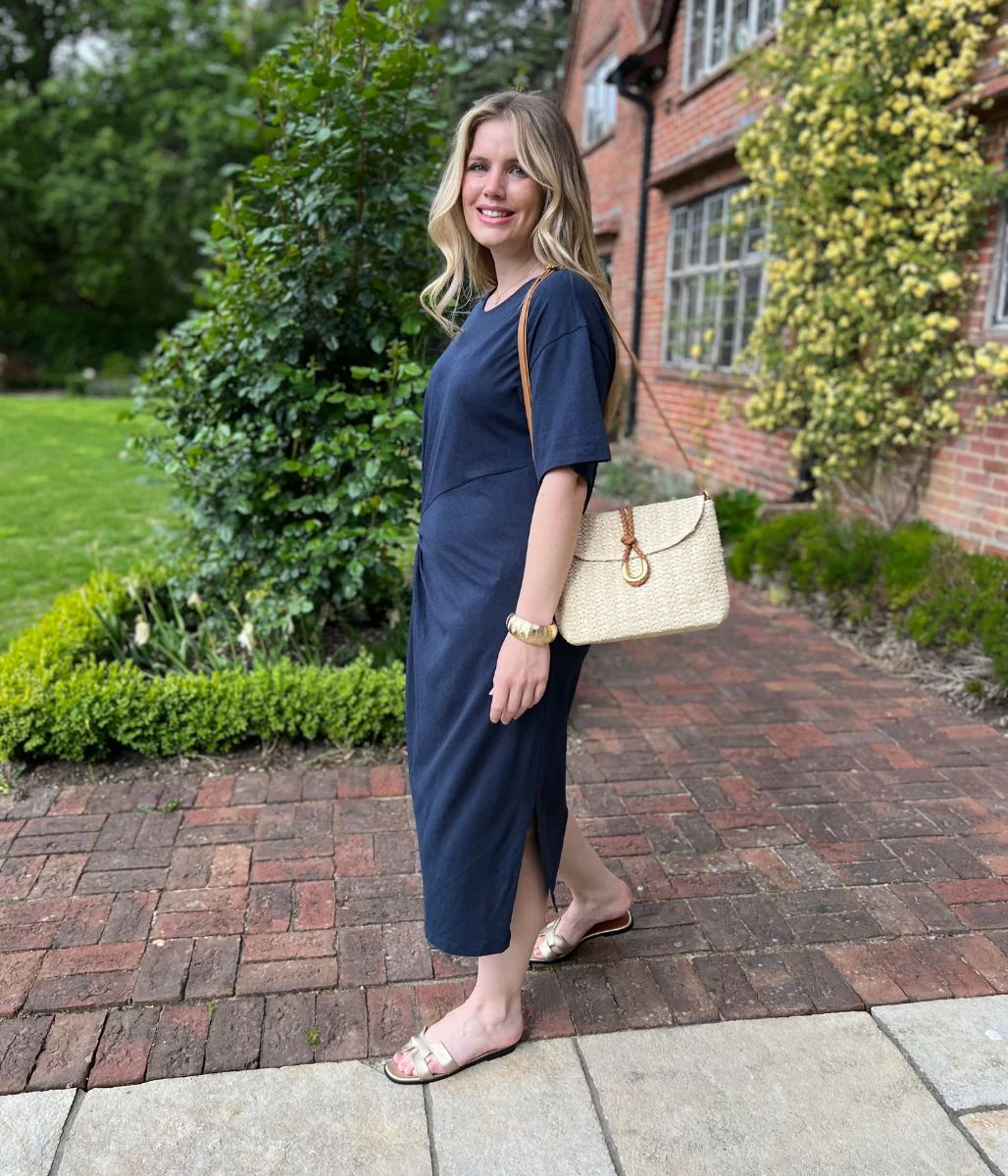 Navy Jersey Twist T-Shirt Dress - Image 8