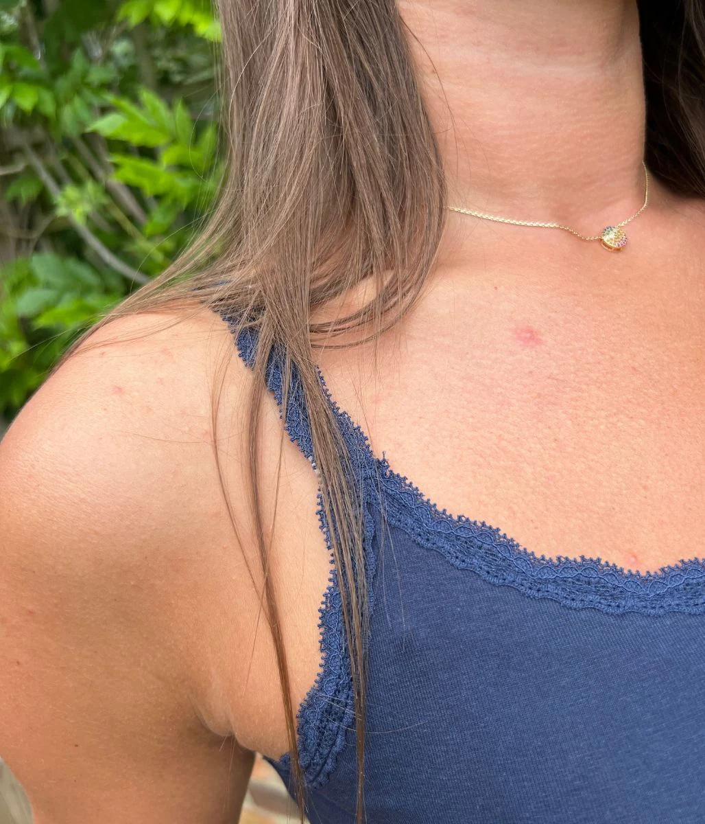 Navy Lace Trim Cami Top - Image 4