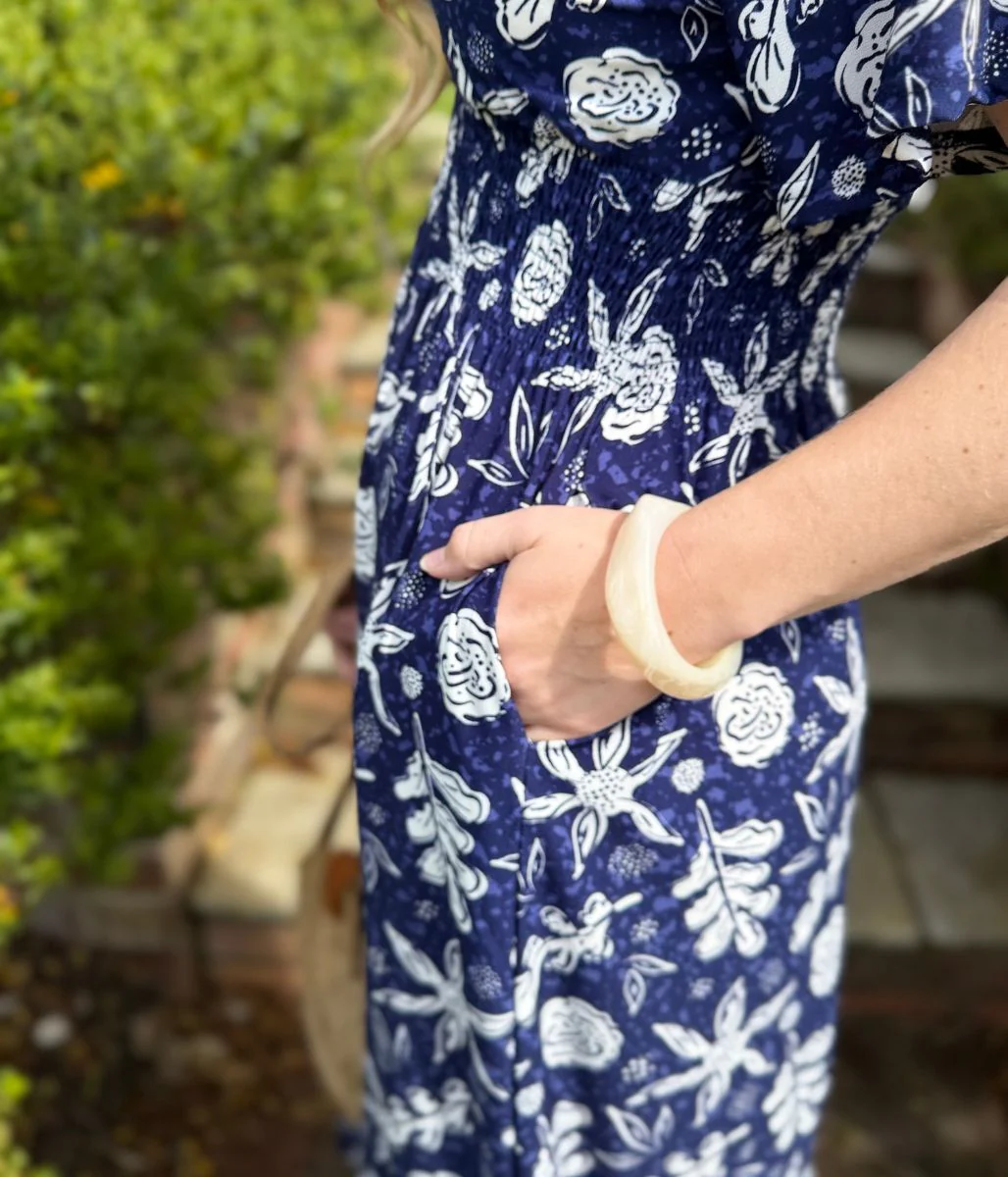Navy Menorca Midi Dress - Image 4
