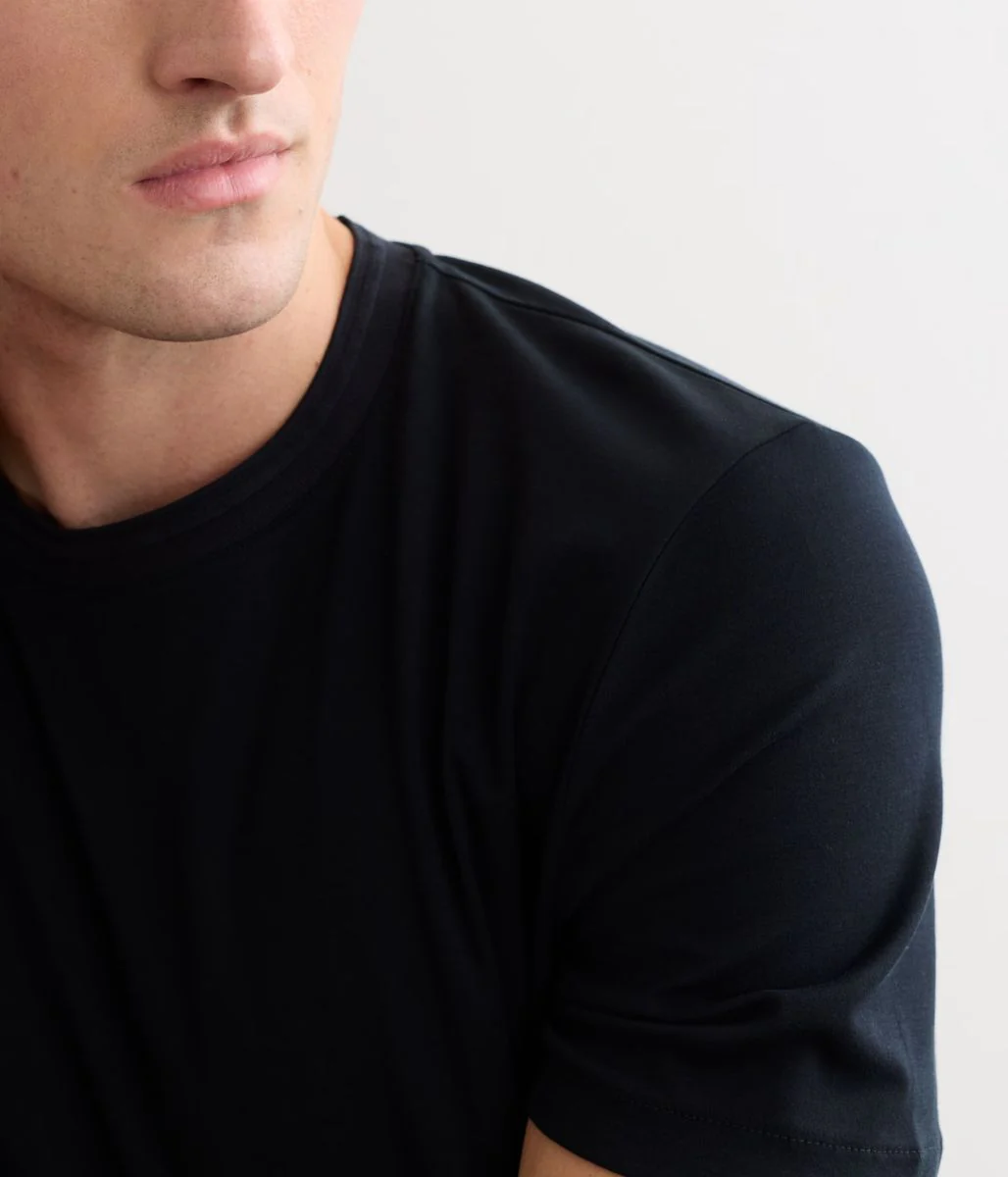 Navy Premium Cotton Mens T Shirt - Image 3