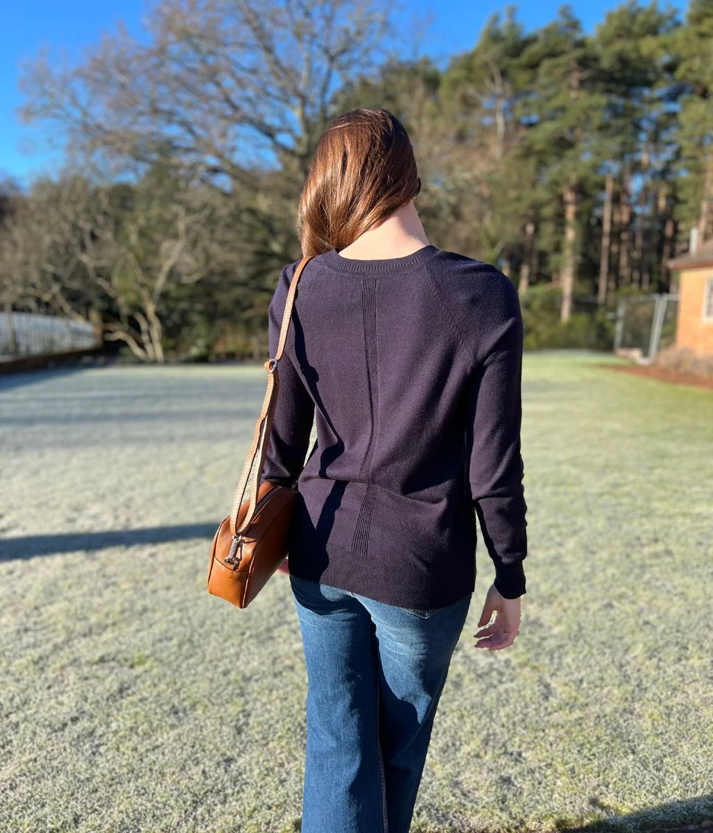 Navy Soft V Neck Jumper - Image 6