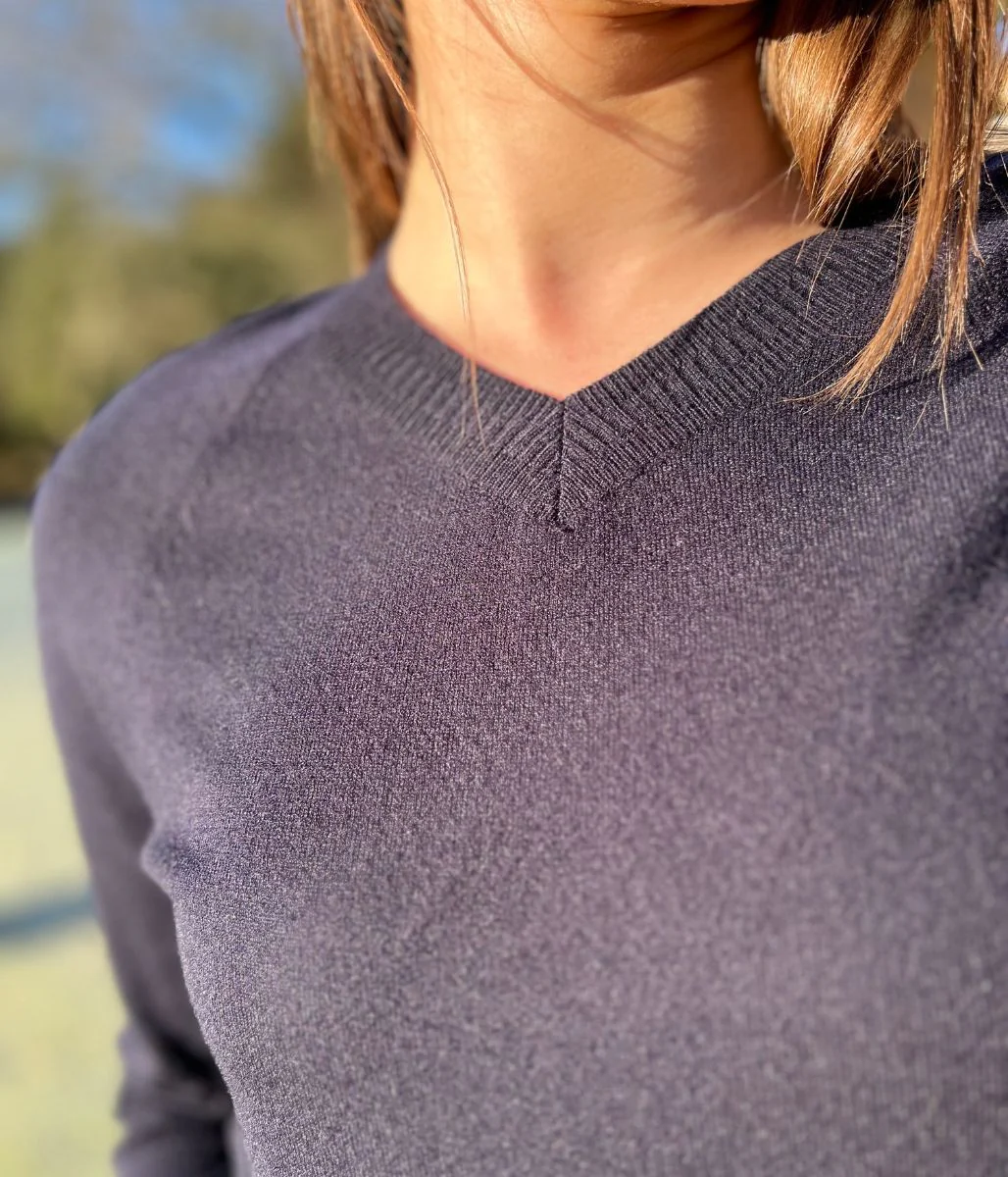 Navy Soft V Neck Jumper - Image 8