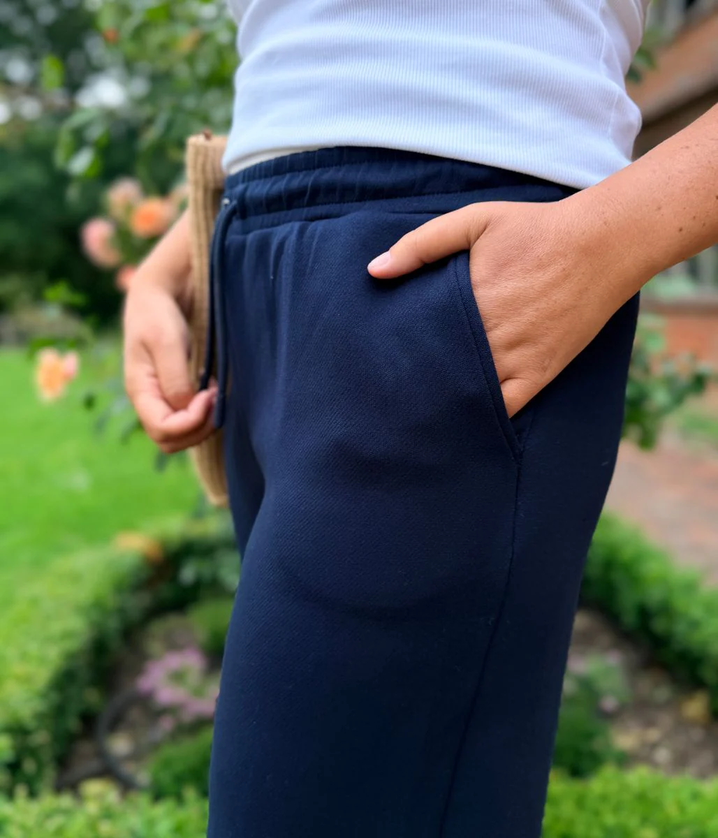 Navy Wide Leg Joggers - Image 6