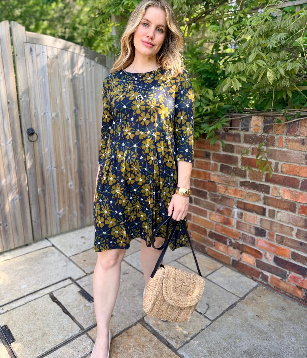 Olive Witch Hazel Printed Jersey Dress