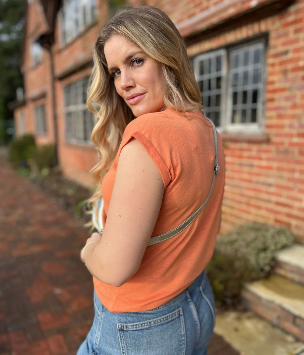 Orange Essential Cap Sleeve Tee - Image 4