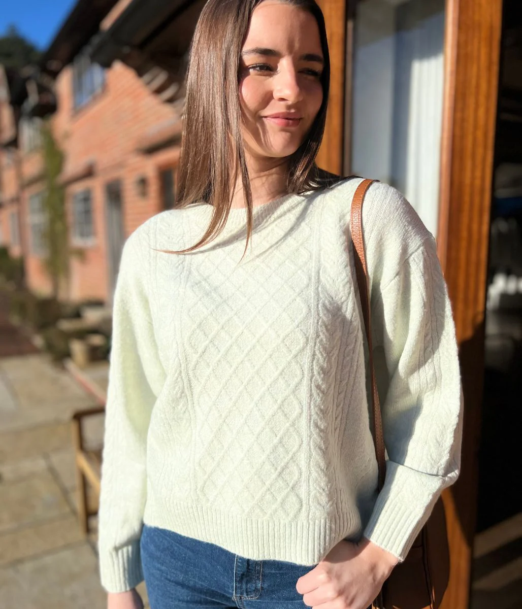 Pale Green Soft Cable Knit Jumper - Image 3