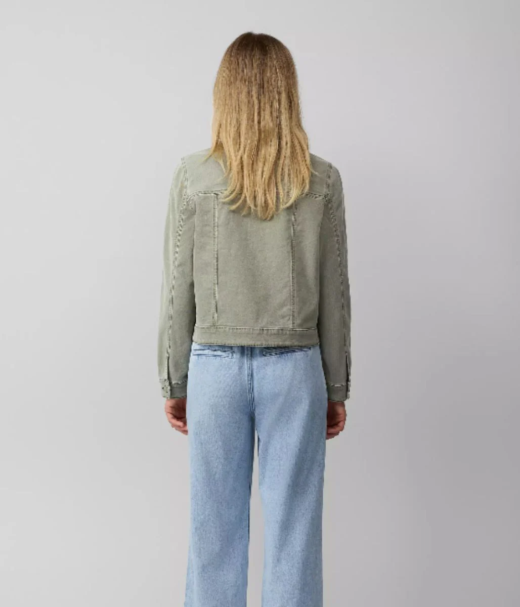 Pale Green Stretchy Denim Jacket - Image 4