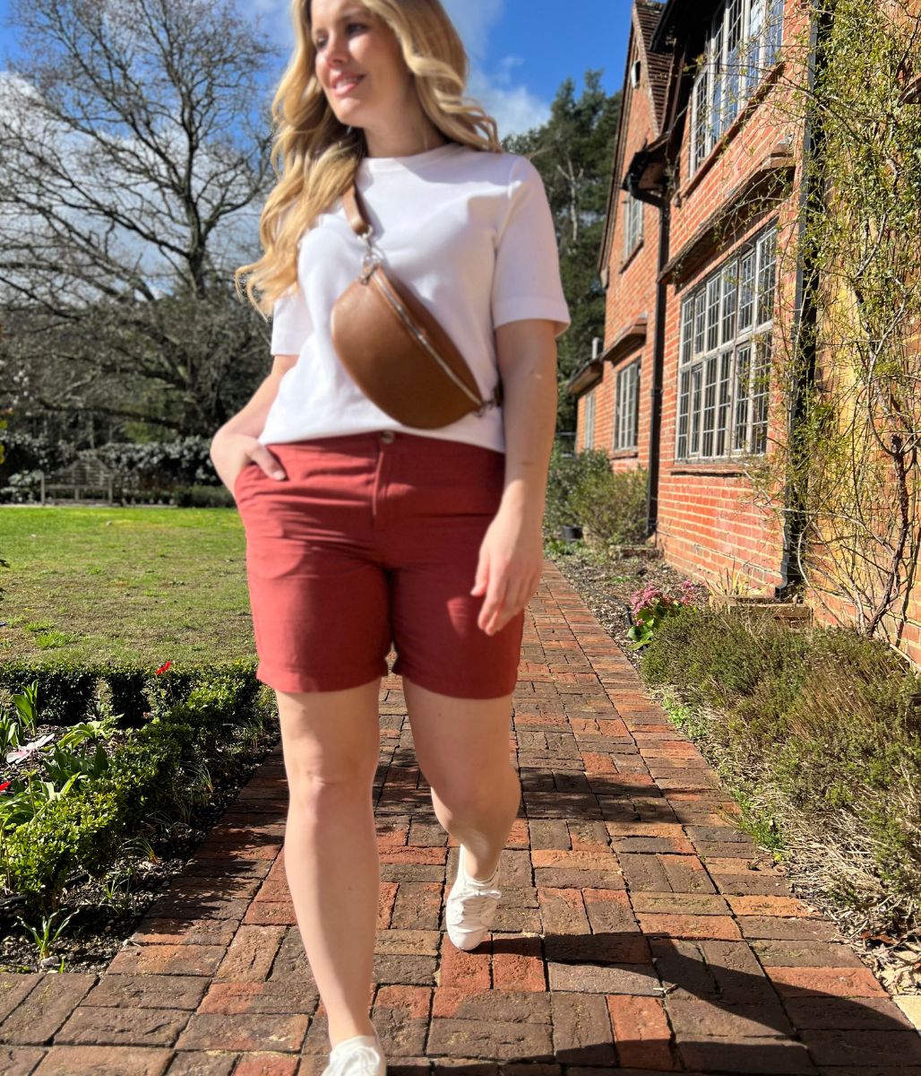 Paprika Linen Blend Shorts - Image 4