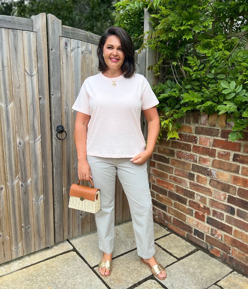 Pastel Pink Straight Fit Cotton Tee - Image 4