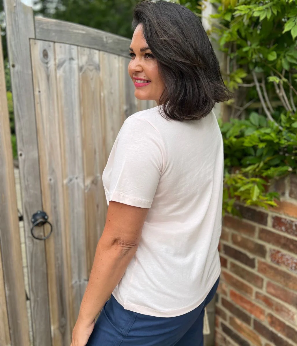 Pastel Pink Straight Fit Cotton Tee - Image 6