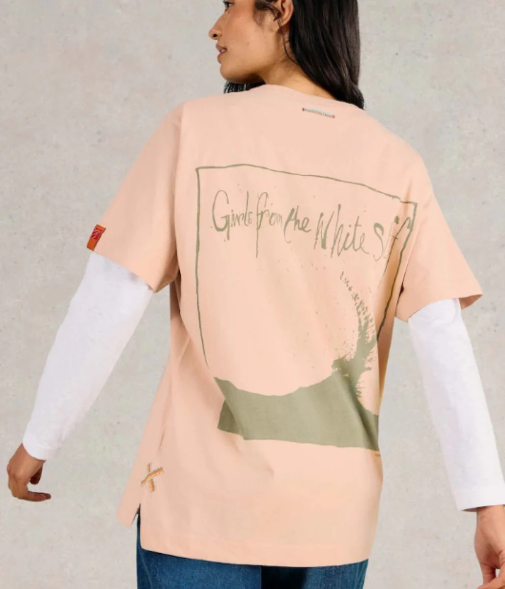 Pink Cotton Relaxed Graphic T Shirt - Image 3