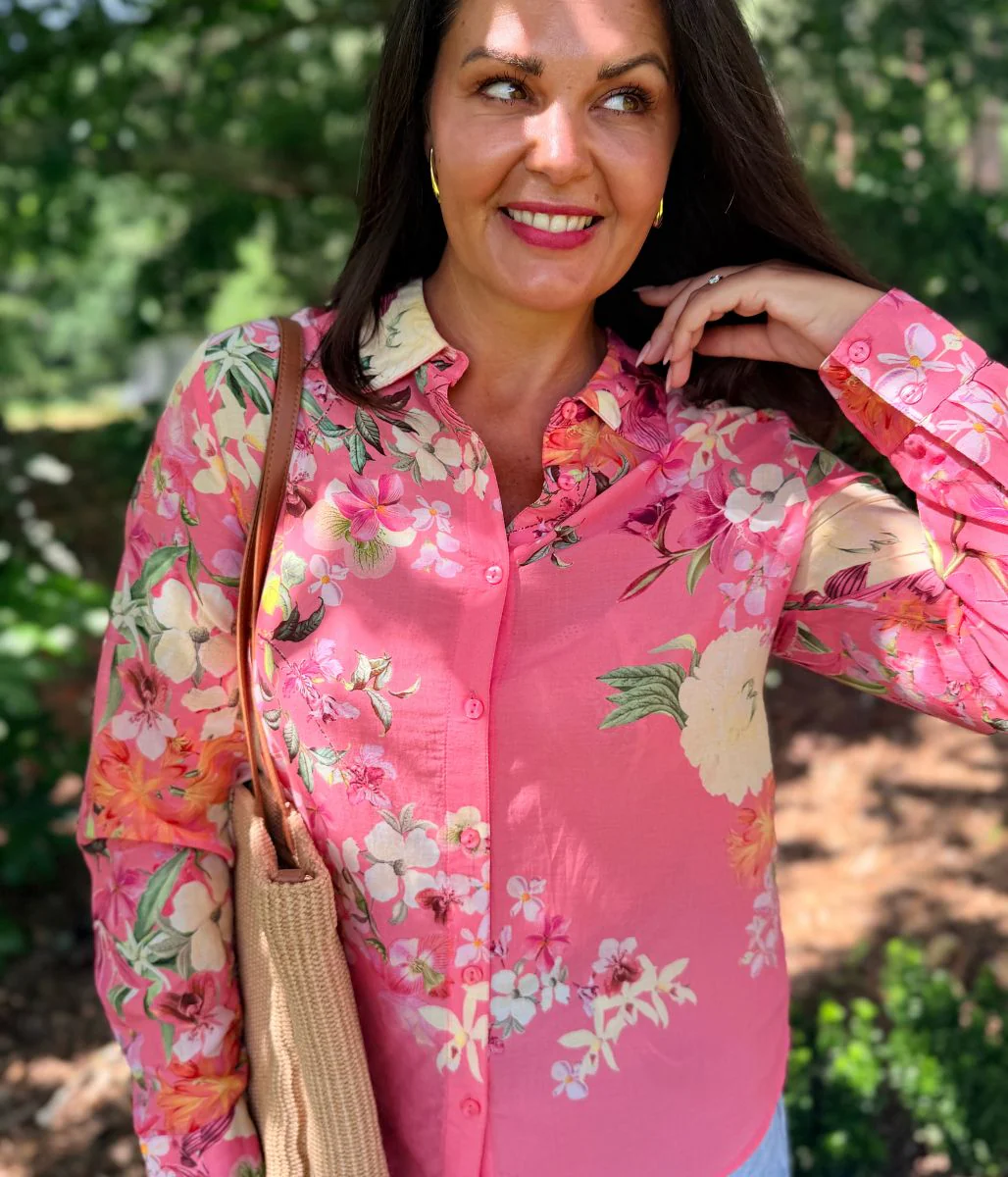 Pink Floral Garden Shirt - Image 2