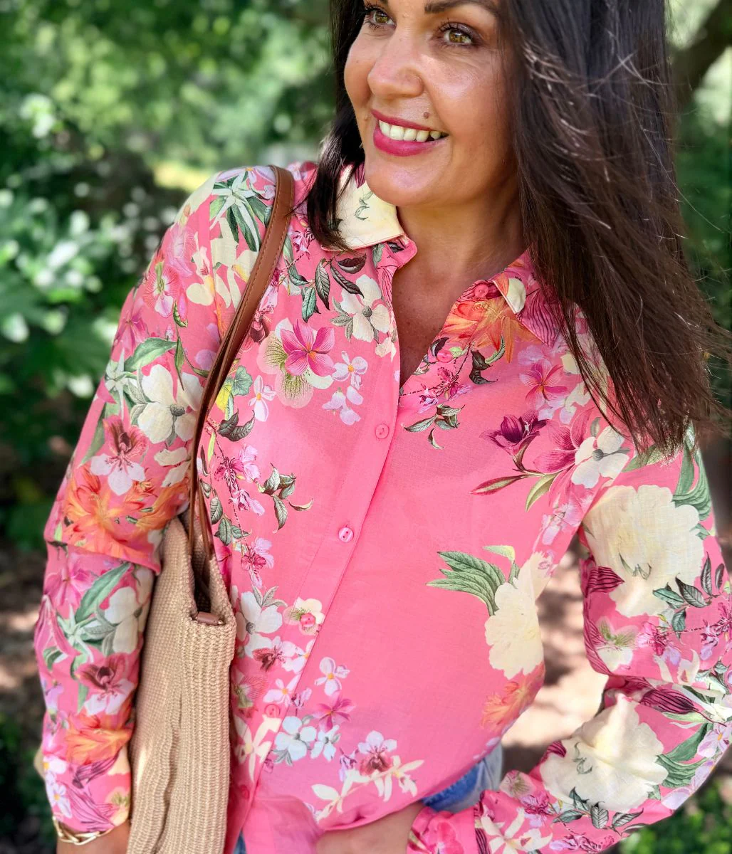 Pink Floral Garden Shirt - Image 3