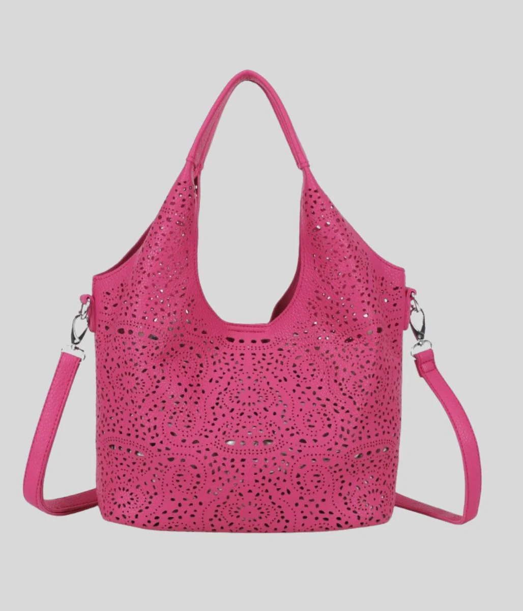 Pink Lace Pattern Tote Handbag - Image 4