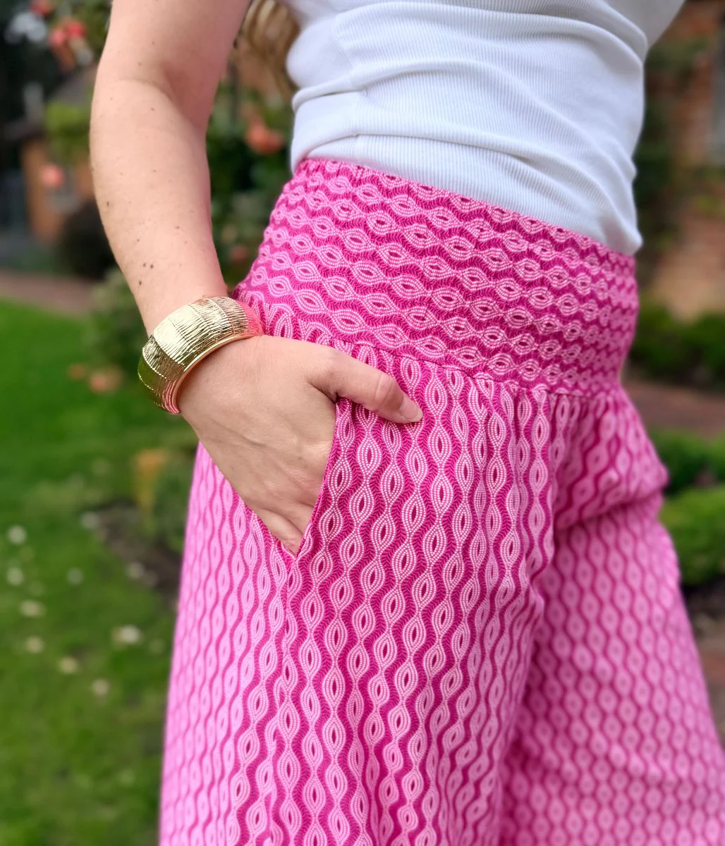 Pink Mandala Wide Leg Palazzo Trousers - Image 6