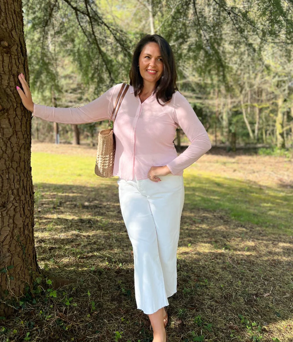 Pink Mesh Embellished Shirt - Image 3