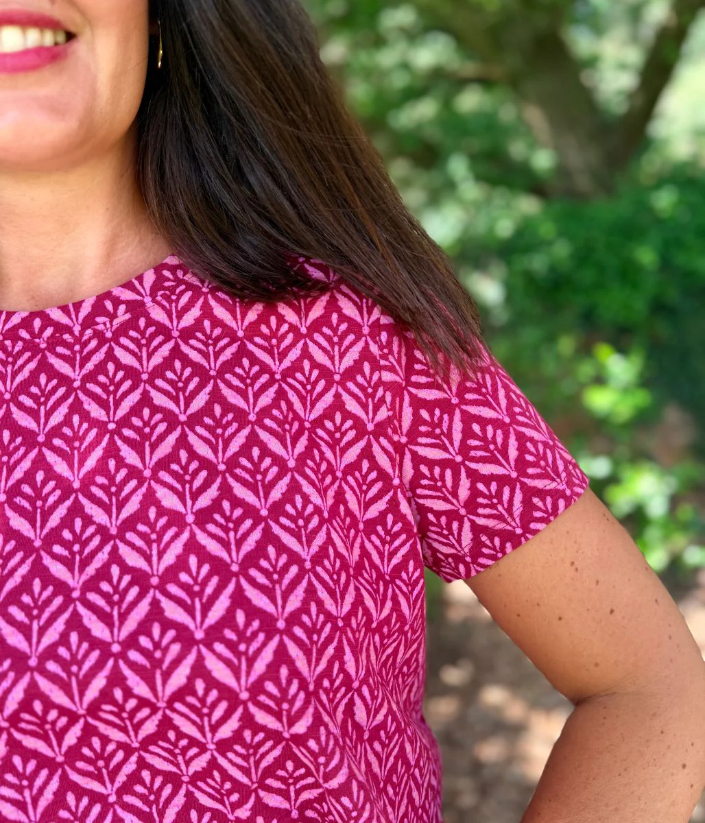Pink Print Twist Front Top - Image 4