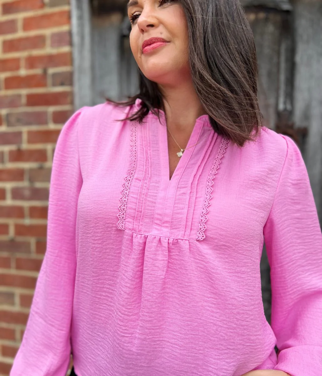 Pink Rachel Pintuck Blouse - Image 4