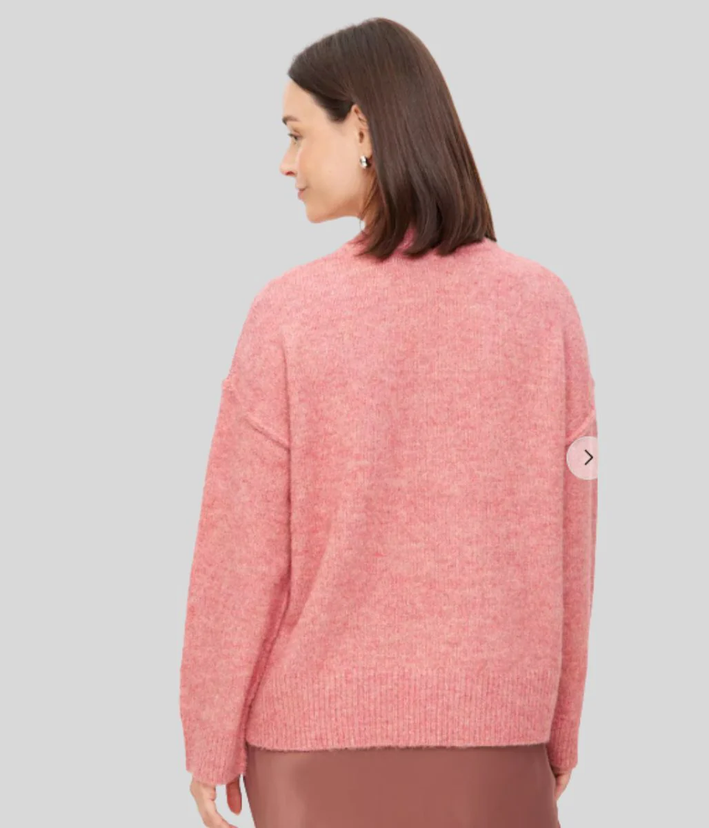 Pink Relaxed Crew Neck Jumper - Image 3