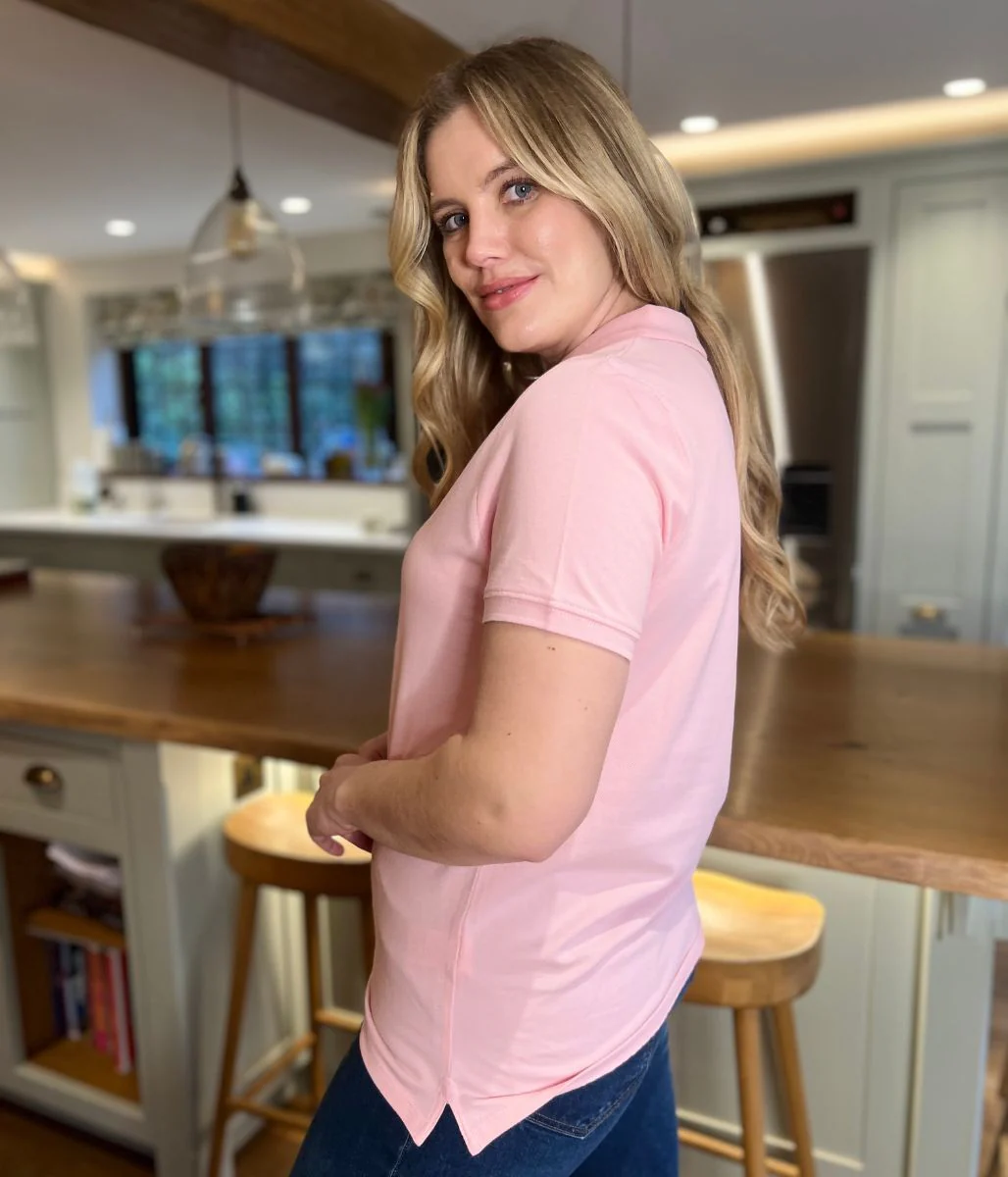 Pink Short Sleeve Logo Polo Shirt - Image 2
