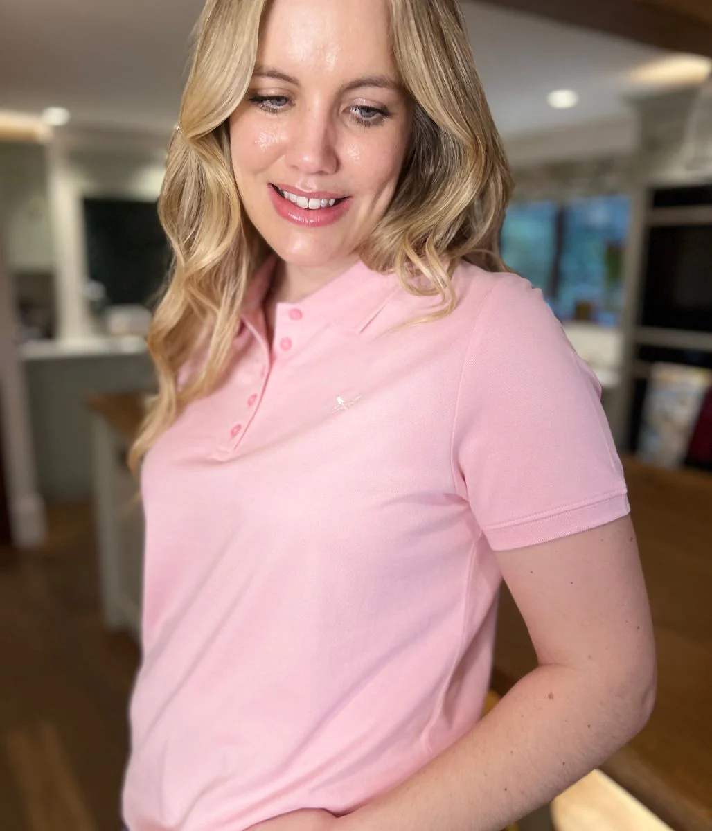 Pink Short Sleeve Logo Polo Shirt - Image 5