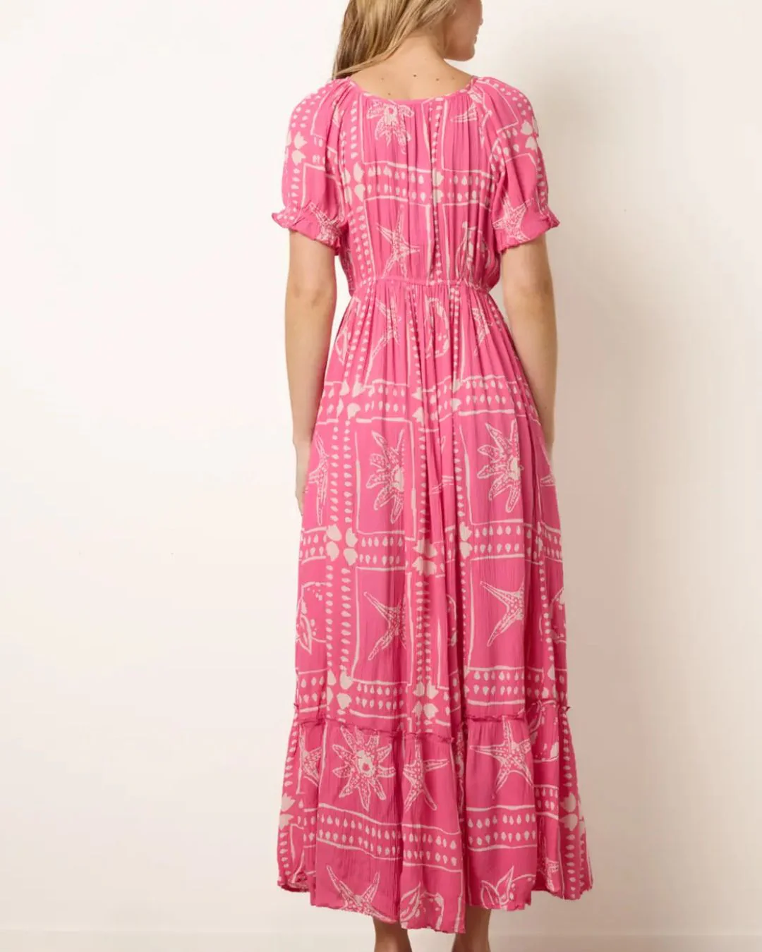 Pink Starfish Print Maxi Dress - Image 3