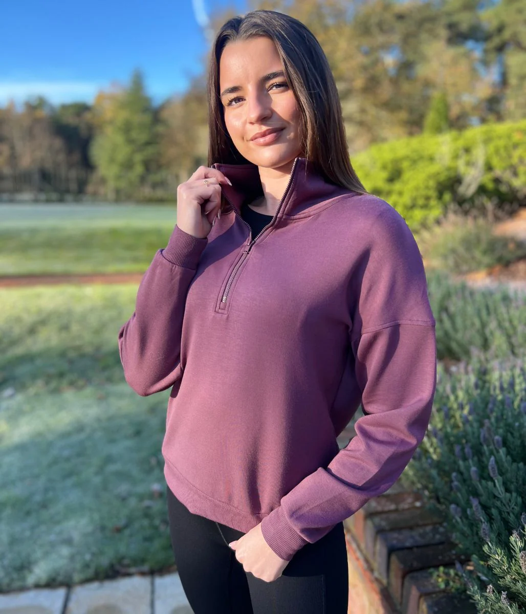 Plum 1/2 Zip Sweatshirt - Image 5