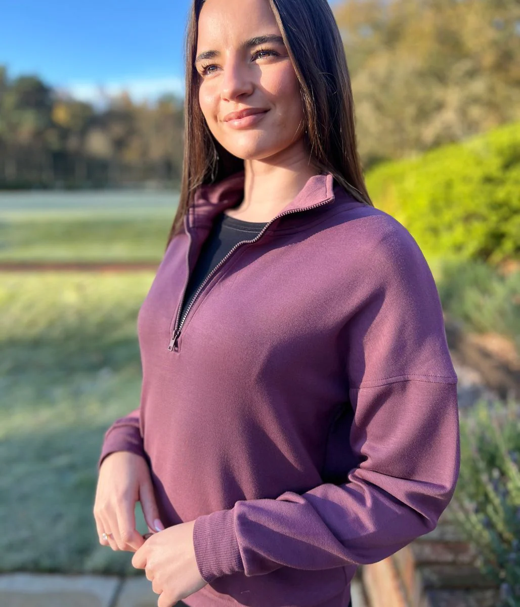 Plum 1/2 Zip Sweatshirt - Image 6