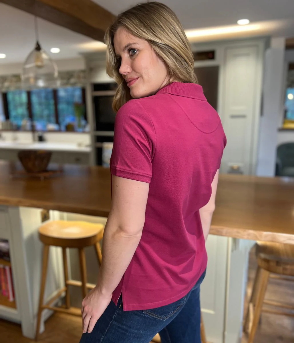 Raspberry Short Sleeve Logo Polo Shirt - Image 5