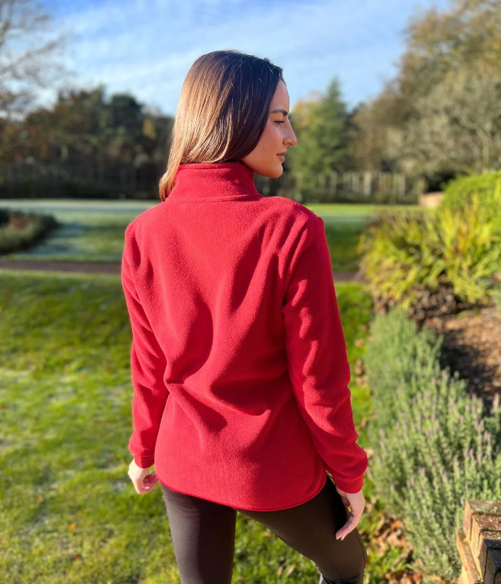 Red Full Zip Fleece Top - Image 4
