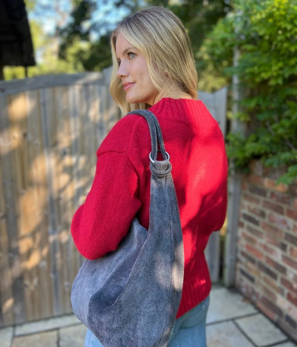 Red V Neck Knitted Jumper - Image 5
