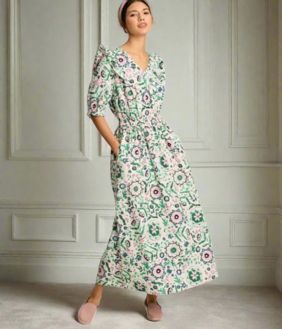 Rosalie Floral Frill Dress - Image 6