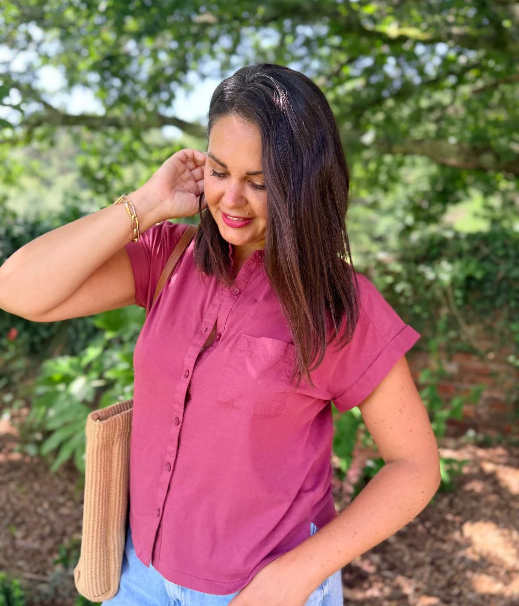 Rose Cap Sleeve Shirt - Image 5
