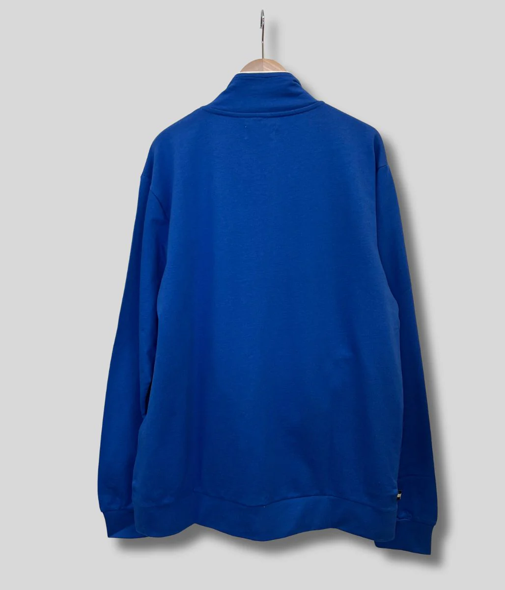 Royal Blue Aquascutum Active Piping Mock Neck Track Top - Image 3