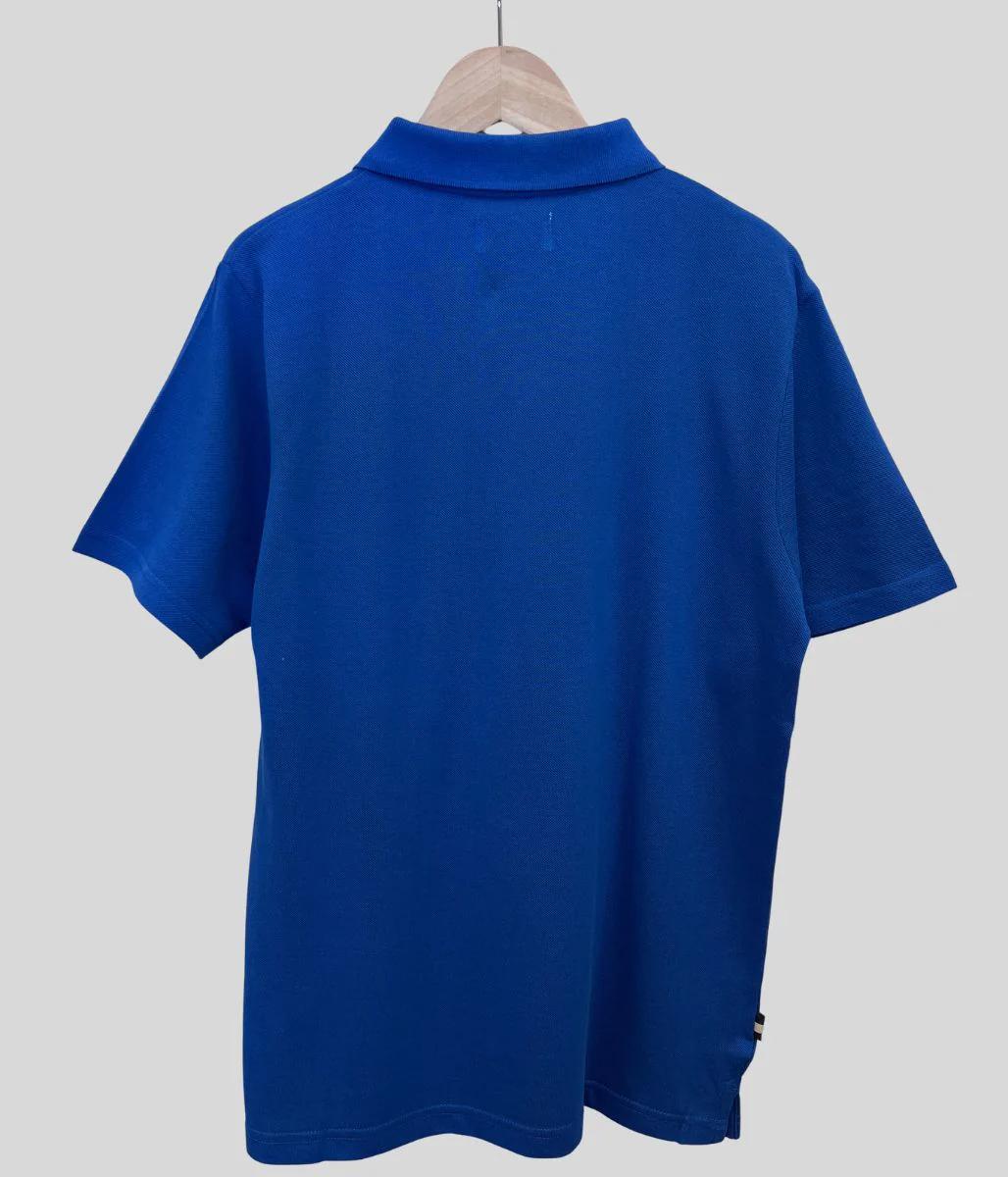 Royal Blue Aquascutum Mens Pique Polo Shirt - Image 3