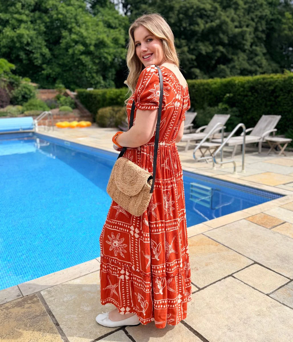 Rust Starfish Print Maxi Dress - Image 8