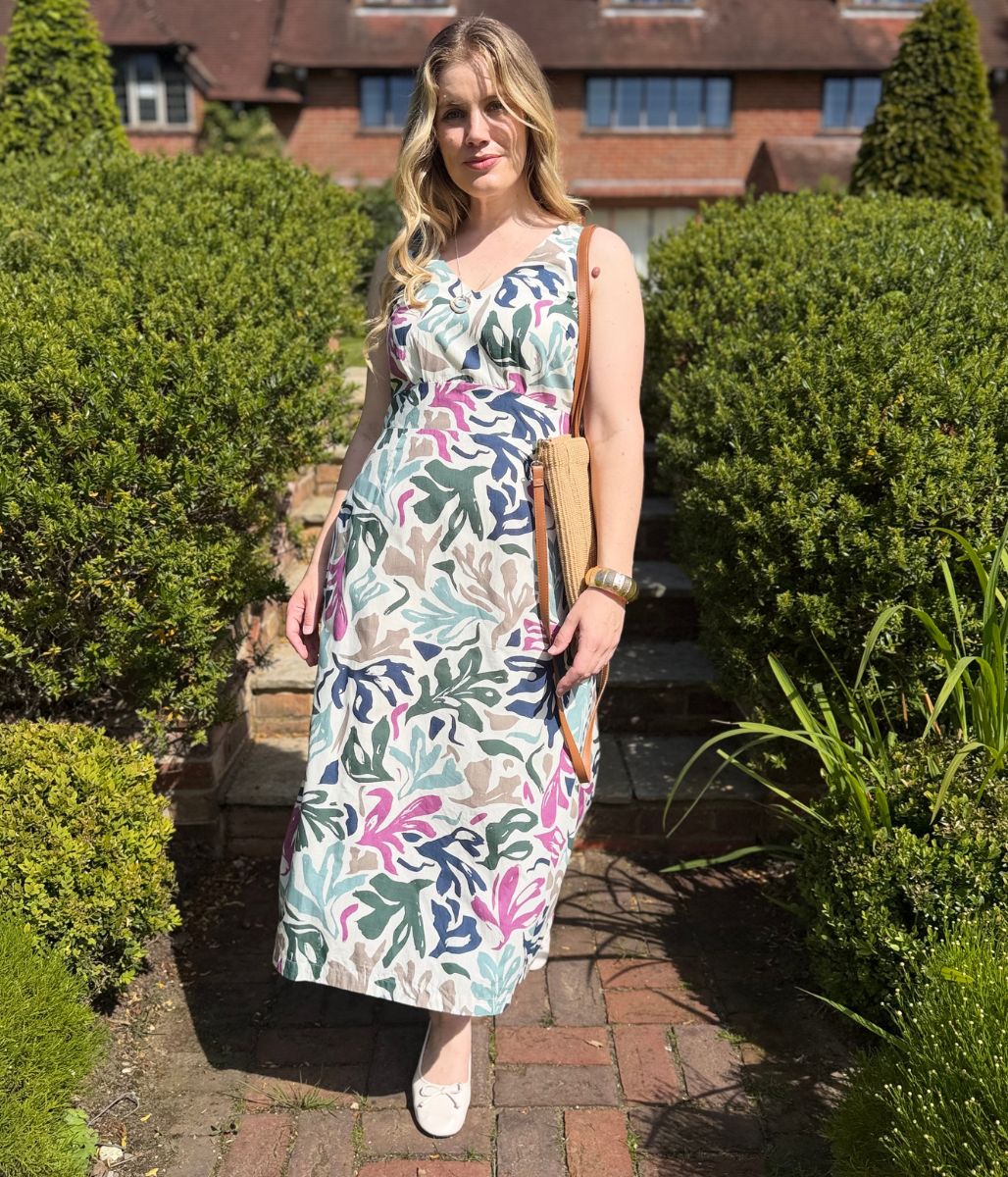Ex Seasalt Sea Frond Chalk Sky Beyond Dress