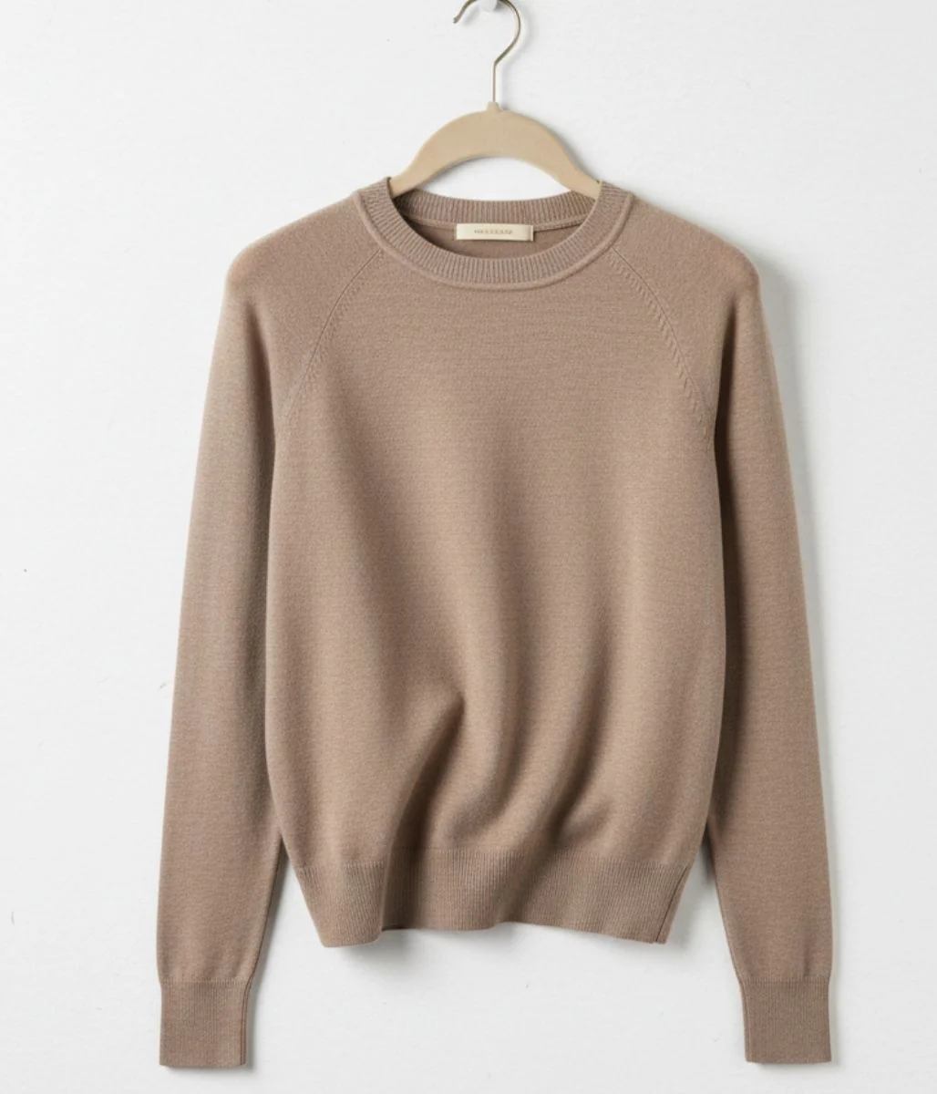 Light Camel Soft Crew Neck Jumper - Image 2