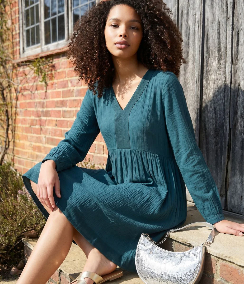 Teal Penelope Satin Dress - Image 2