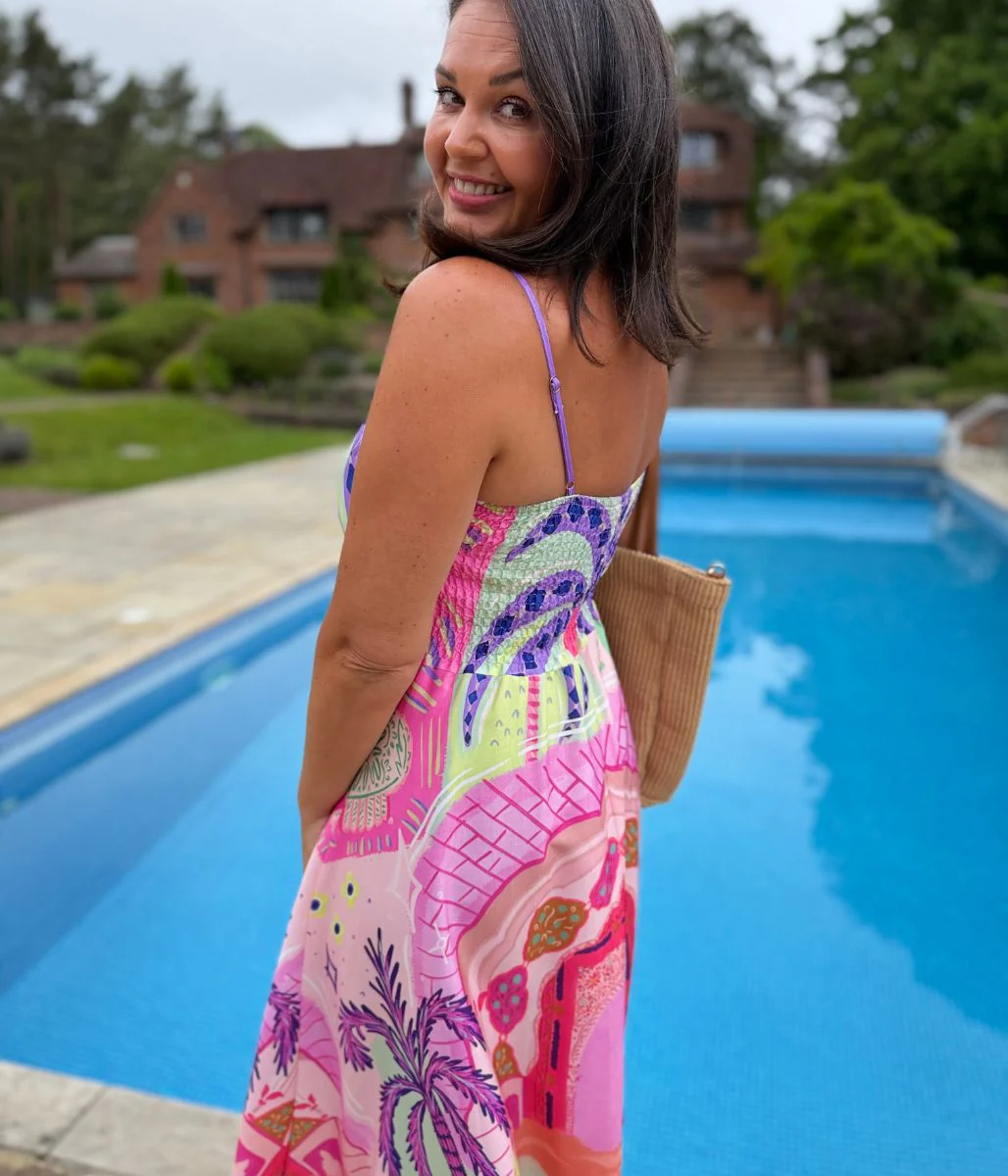 Tropical Miami Pastel Print Dress - Image 5
